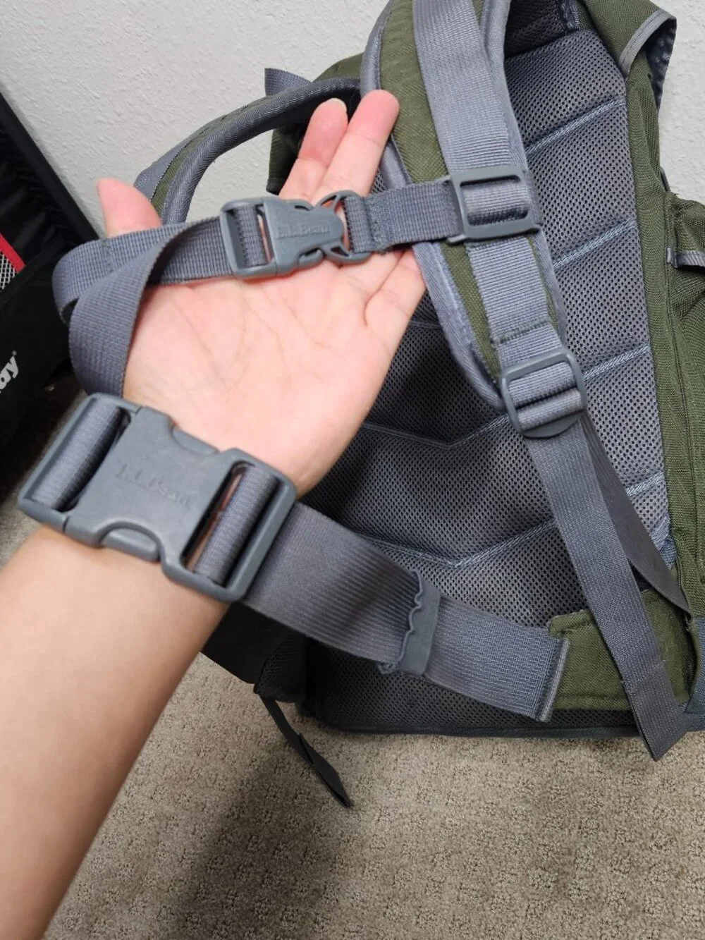 LL Bean Continental Rucksack Backpack Army Green Hiking Travel Gorpcore Outdoors